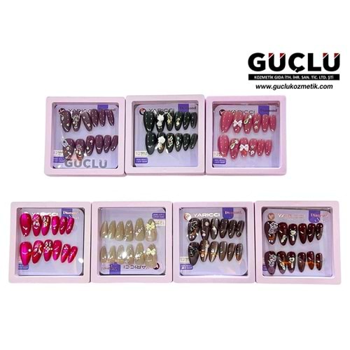 YARICCI TAKMA TIRNAK RENKLİ TAŞLI YRC474*12Lİ