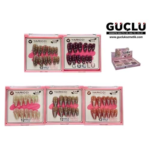 YARICCI TAKMA TIRNAK KEDİ GÖZ NAILS YRC476B*12Lİ