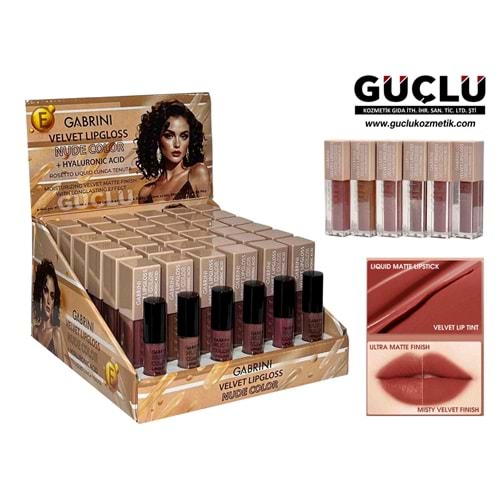 GABRİNİ LİPGLOSS VELVET NUDE COLOR 3719*36LI