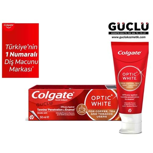 COLGATE DİŞ MACUNU 50 ML OPTİC WHİTE ÇAY-KAHVE TÜKT.9694*12Lİ