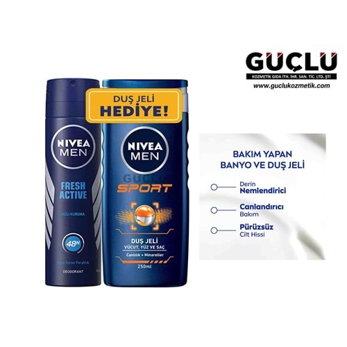 NİVEA DEO ERK 150ML FRESH ACTIVE+DUŞ JELİ 250ML 9630*6LI