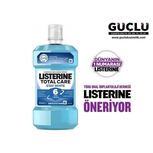 LISTERINE AĞIZ BAKIM SUYU 500ML TOTAL CARE STAY WHITE*6LI