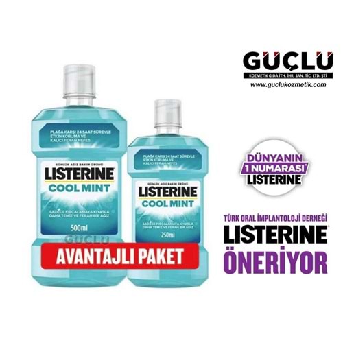 LISTERINE AĞIZ BAKIM SUYU 500+250ML COOL MINT 4876*12Lİ