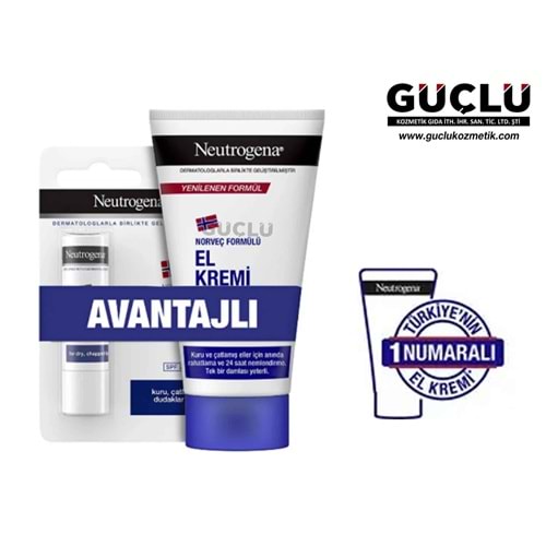 NEUTROGENA EL KREMİ 75ML+LİPCARE PARFÜMLÜ 3004*6LI