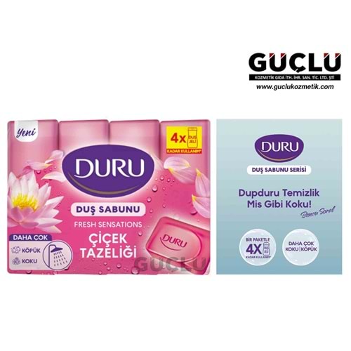 DURU DUŞ SABUNU 4LÜ 600GR ÇİÇEK TAZELİĞİ 4582*18Lİ