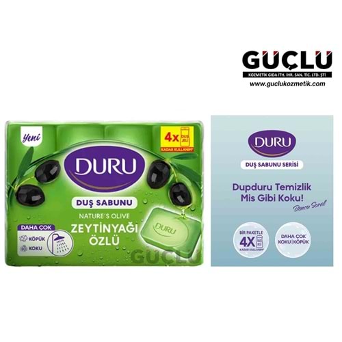 DURU DUŞ SABUNU 4LÜ 600GR ZEYTİNYAĞI ÖZLÜ 4575*18Lİ