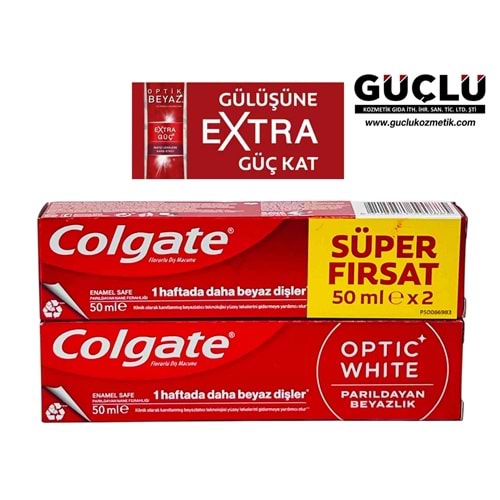 COLGATE DİŞ MACUNU 50ML+50ML OPTIC WHITE 0885*12Lİ