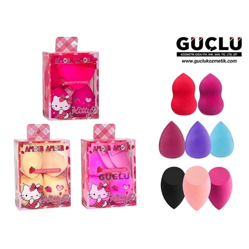 AMOUR A. MAKYAJ SÜNGERİ 5Lİ KİTTY TRK304*12Lİ