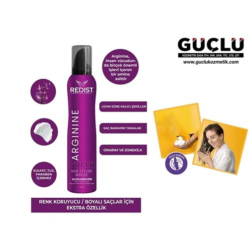 REDİST SAÇ ŞEKİLLENDİRİCİ KÖPÜK 200ML ARGININE (MOR) 6010*12Lİ