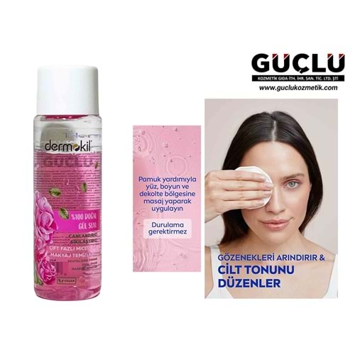 DERMOKİL MAKYAJ TEMİZLEME ÇİFT FAZLI GÜL SUYU 4453*12Lİ