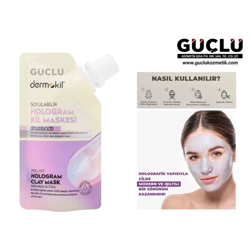 DERMOKİL KİL MASKESİ 50ML SOYULABİLİR HOLOGRAM 4958*12Lİ