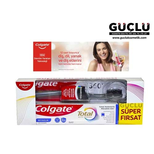 COLGATE DİŞ MACUNU 50ML TOTAL BEYAZ.+DİŞ FIRÇASI 2274*12Lİ