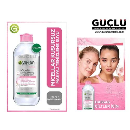 GARNİER MİCELLAR MAKYAJ TEM.SUYU 400ML HASS.CİLT.8553*6LI