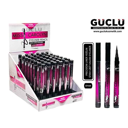 MISS CAROLYN KALEM EYELINER WATER RESISTANT 0104*48Lİ
