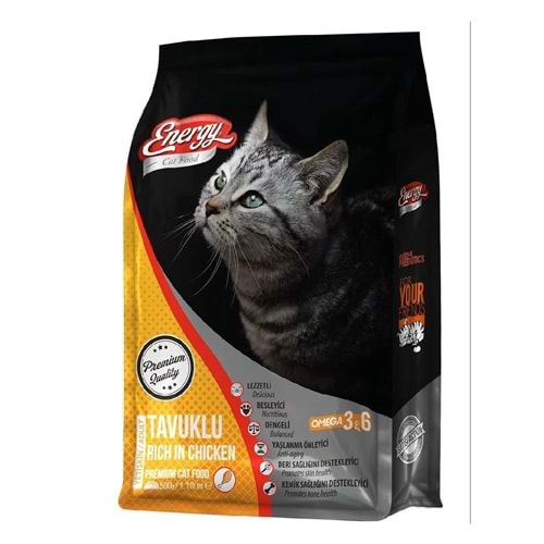 ENERGY C. F. TAVUKLU YETİŞKİN KEDİ MAMASI 500 G*16LI