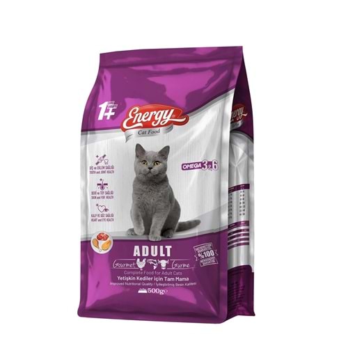 ENERGY C. F. GURME YETİŞKİN KEDİ MAMASI 500 G*16LI