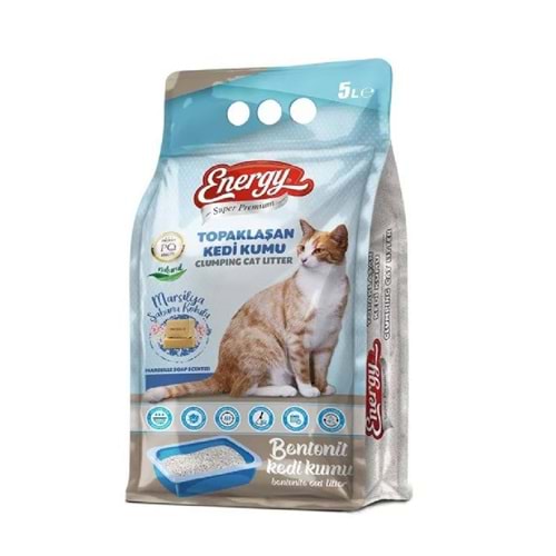 ENERGY S. P. BENTONİT KEDİ KUMU MARSİLYA SABUNU KOKULU 5 LT*4LÜ