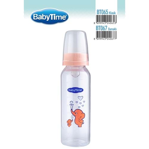 BABYTİME PP BİBERON KLASIK (SİLİKON KİRAZ UÇLU) 250ML BT065*12Lİ