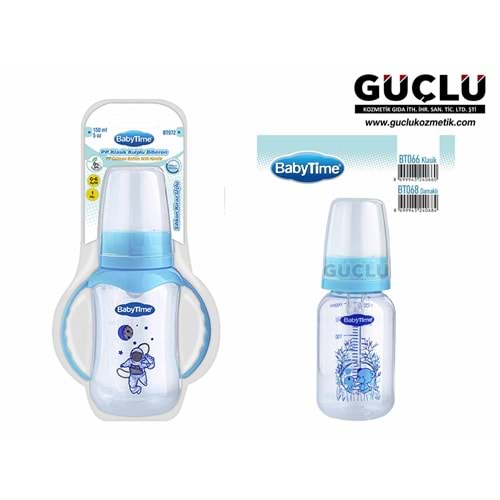 BABYTİME PP BİBERON KLASIK (SİLİKON KİRAZ UÇLU) 150ML BT066*12Lİ