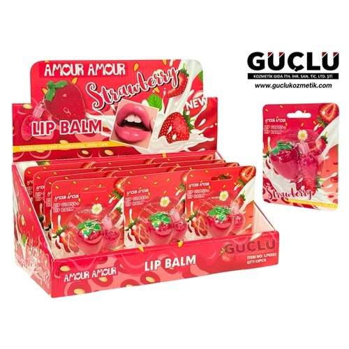AMOUR A. LİP GLOSS+LİP BALM ÇİLEK (KIRMIZI) LP6553*12Lİ