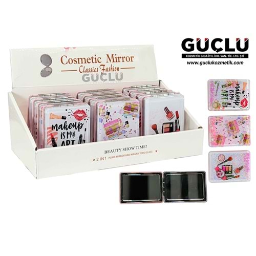 ROYAL P. AYNA COSMETİC MİRROR KARE DESENLİ RC375*12Lİ