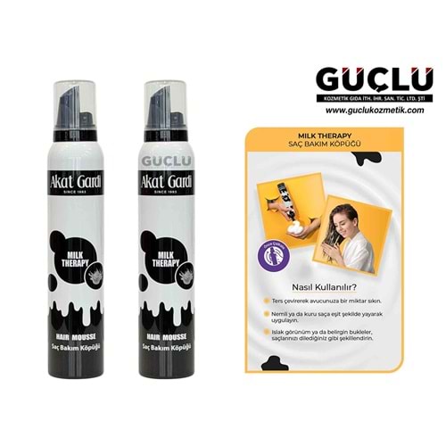 AKAT GARDİ SAÇ KÖPÜĞÜ 200ML MILK THERAPY 0201*12Lİ