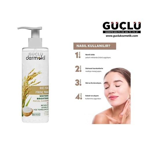 DERMOKİL YÜZ TEMİZLEME JELİ 200ML PİRİNÇ ÖZLÜ*12İ