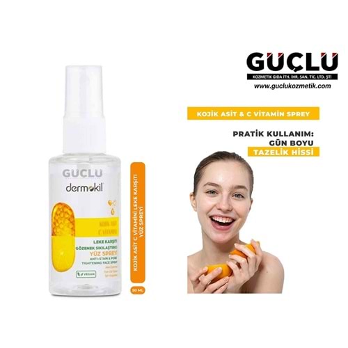 DERMOKİL YÜZ SPREYİ LEKE KARŞITI 50ML KOJİK ASİT C VİT.*12Lİ