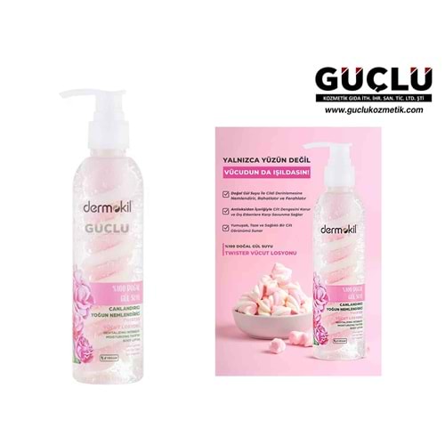 DERMOKİL VÜCUT LOSYONU TWISTER 200ML DOĞAL GÜL SUYU*12Lİ