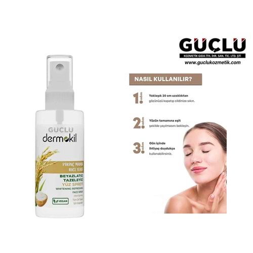 DERMOKİL YÜZ SPREYİ 50ML PİRİNÇ MAYASI BEYAZLATICI*12Lİ