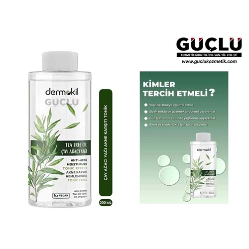 DERMOKİL TONİK AKNE KARŞITI 200ML ÇAY AĞACI*12Lİ