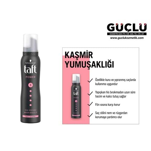 TAFT SAÇ KÖPÜĞÜ 150ML POWER KAŞMİR NO:5*12Lİ