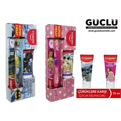 COLGATE DİŞ MACUNU ÇOCUK 75ML BARBİE+DİŞ FIRÇASI 6892*12Lİ
