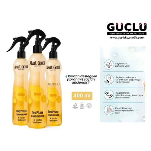 AKAT GARDİ İKİ FAZLI FÖN SUYU 400ML ARGAN*12Lİ