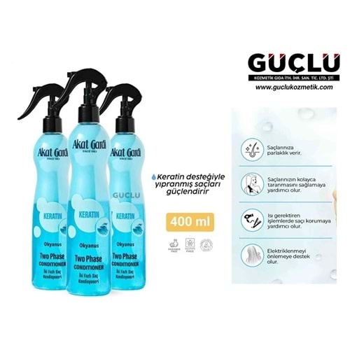 AKAT GARDİ İKİ FAZLI FÖN SUYU 400ML KERATİN*12Lİ