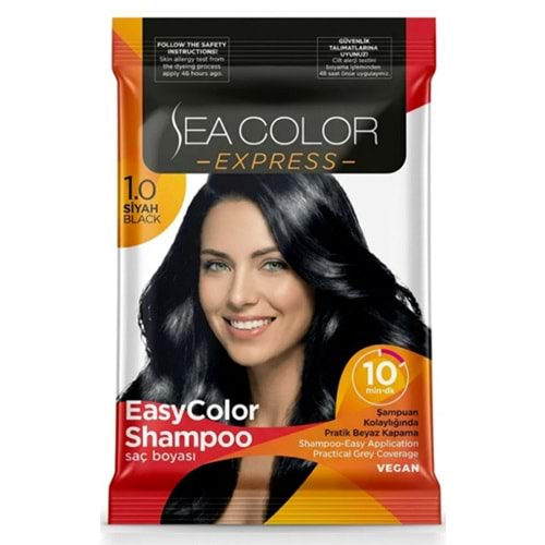 SEA COLOR EXPRESS SAÇ ŞAMPUAN BOYA 1.0 SİYAH 9622*6LI
