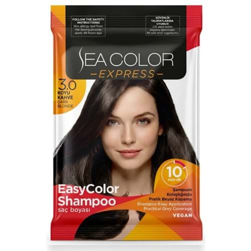 SEA COLOR EXPRESS SAÇ ŞAMPUAN BOYA 3.0 KOYU KAHVE 9639*6LI