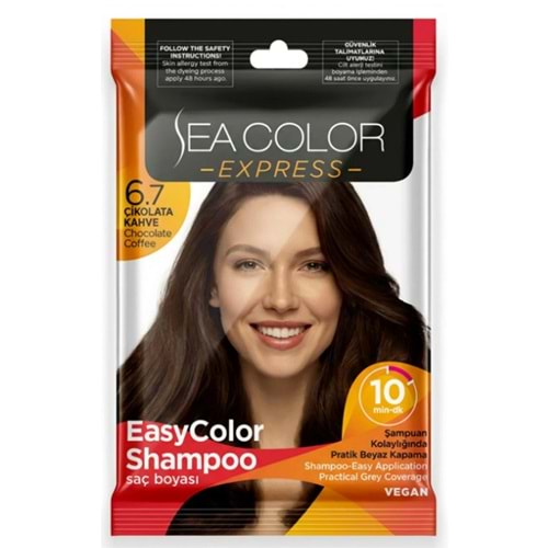 SEA COLOR EXPRESS SAÇ ŞAMPUAN BOYA 6.7 ÇİKOLATA KAHVE 9684*6LI