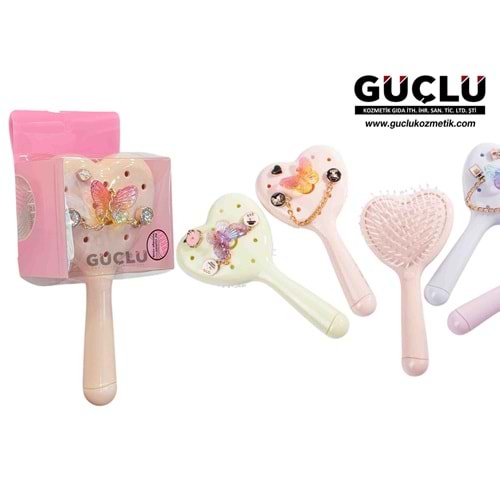 LİNPOOX SAÇ FIRÇASI KALPLİ AKSESUARLI SRC1*12Lİ