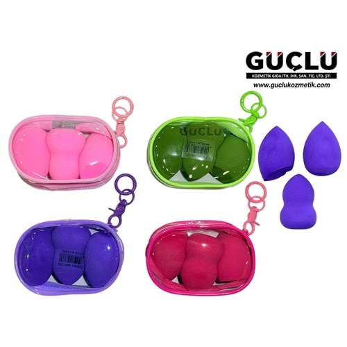 LİNPOOX MAKYAJ SÜNGERİ 3LÜ ÇANTALI MNY376*12Lİ