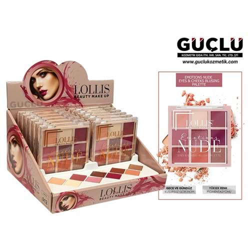 LOLLIS BEAUTY GÖZ FAR PALETİ 9LU EMOTIONS NUDE LS457*12Lİ