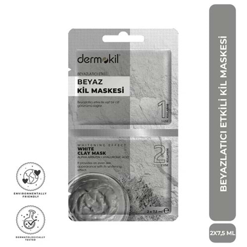 DERMOKİL KİL MASKESİ 7,5ML*2 WHITE CLAY*12Lİ