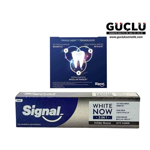SİGNAL DİŞ MACUNU 75ML WHİTE NOW 3 IN 1 AKTİF KARBON 7241*24LÜ