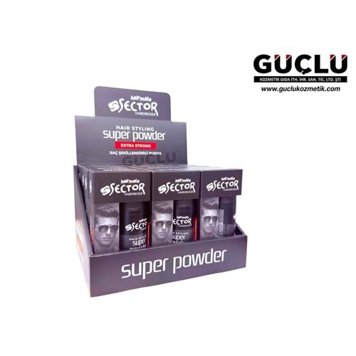 SECTOR SAÇ ŞEKİLLENDİRİCİ PUDRA 20GR STRONG(SİYAH)*12Lİ