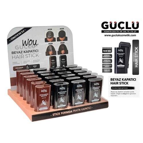 WOU BEYAZ KAPATICI SAÇ STICK-KAHVE-SİYAH*24LÜ