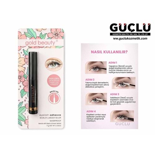 GOLD BEAUTY TAKMA KİRPİK YAPIŞTIRICI SİYAH EP4222*12Lİ