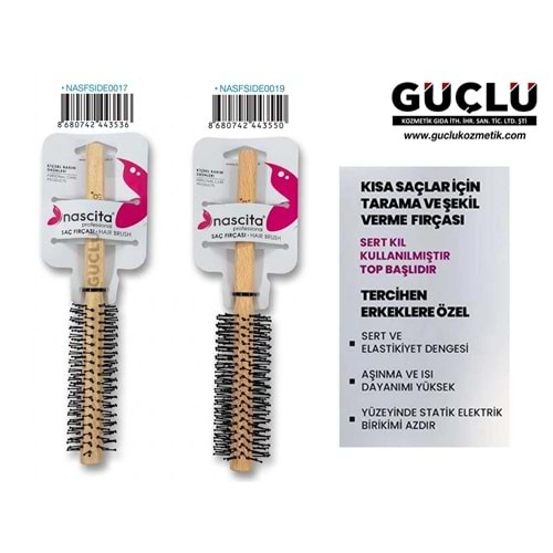 NASCİTA SAÇ FIRÇASI AHŞAP SAP 3536*12Lİ
