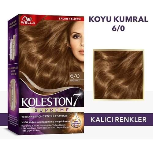 KOLESTON KİT SET SAÇ BOYASI 6.0 KOYU KUMRAL*6LI