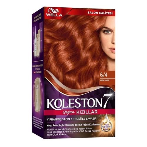 KOLESTON KİT SET SAÇ BOYASI 6.4 KIZIL BAKIR*6LI