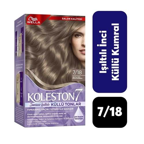 KOLESTON KİT SET SAÇ BOYASI 7.18 IŞILTILI İNCİ KÜLLÜ KUMRAL*6LI